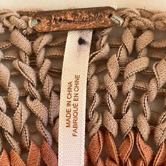 Free People Desert Moon Earth Tone Striped Crocheted Sweater Size Small - Picture 9 of 9